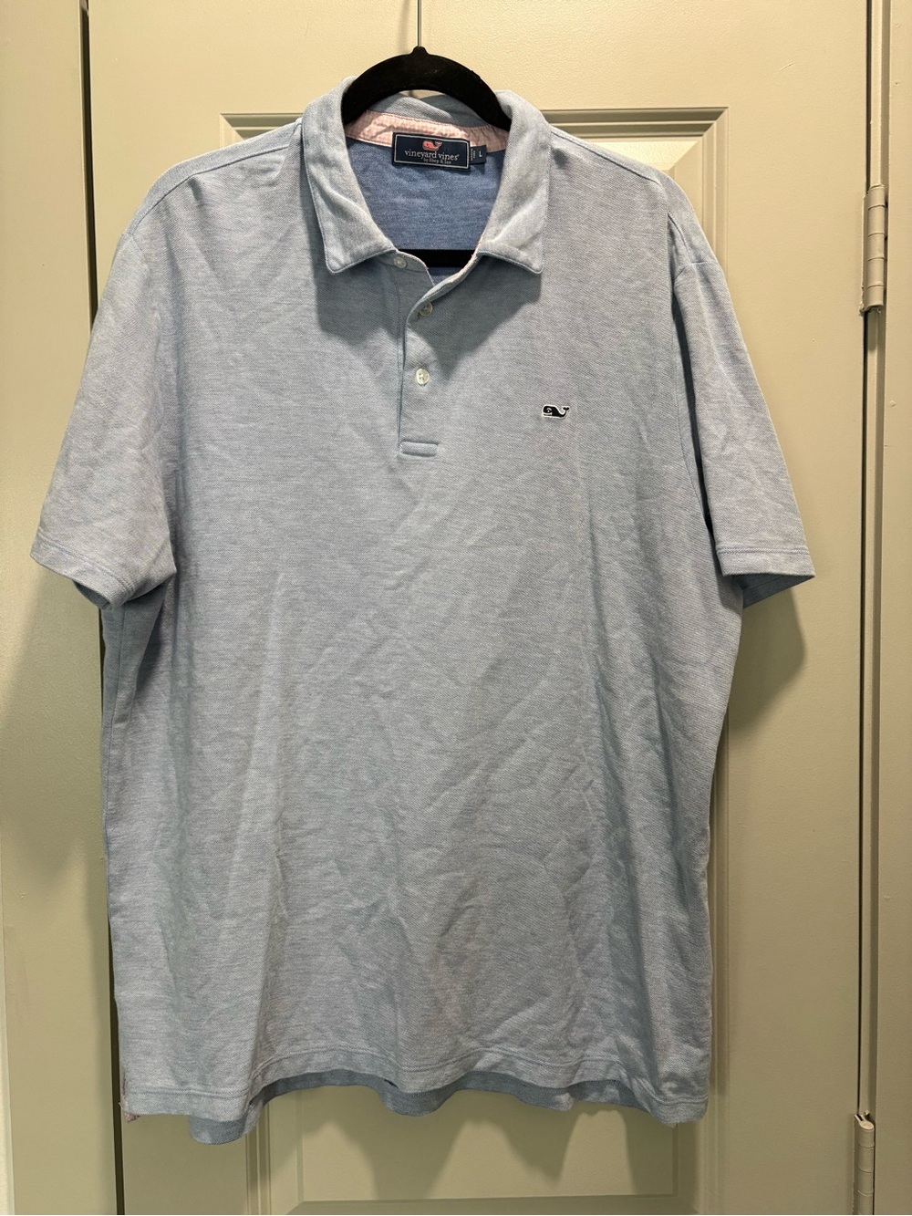 Vineyard Vines Men’s Pale Blue Polo with Whale Logo